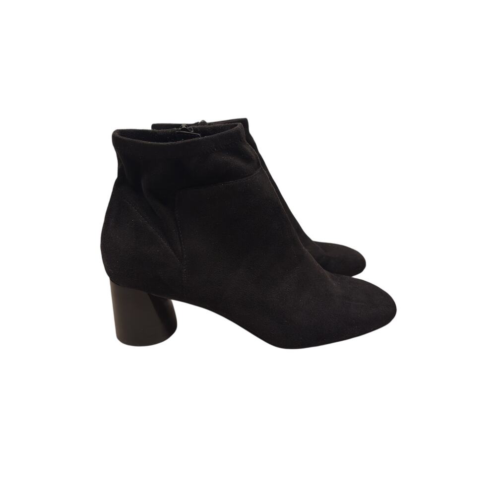 Donald J Pliner Ankle Boots Womens 10 Black Cazzie Stretch Suede Block Heel